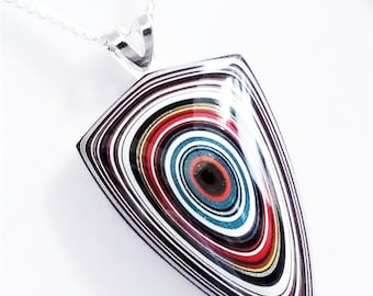 20" Fordite Agaat Jeep Wrangler cabochonketting op sterlingzilver FJW1751