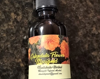 Candelua Marigold Tincture 2 Ounce Dropper Bottle  Fresh made in small batches