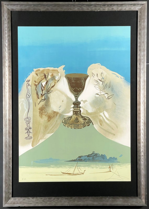 Salvador Dalí the Chalice of Love Original Lithograph Pencil