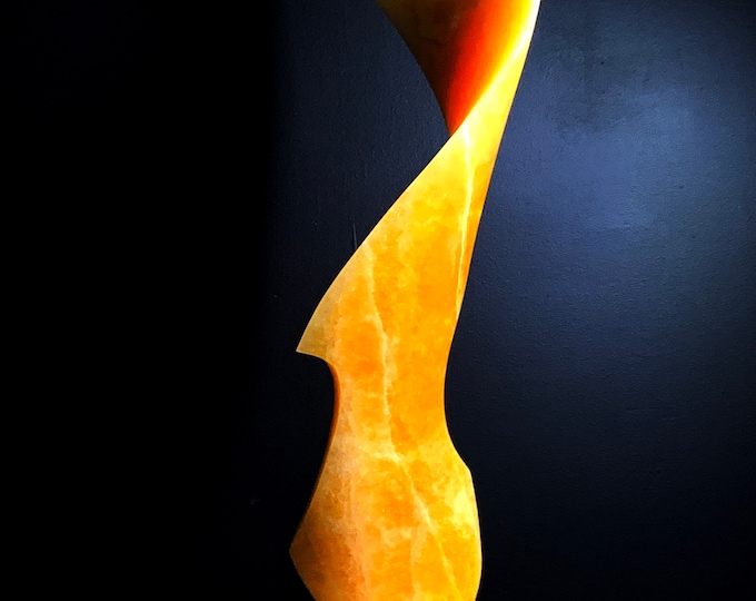 Leonardo Nierman Original Sculpture with COA (PEACE) Orange Onyx