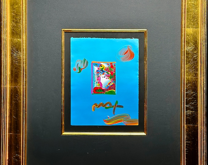 Peter Max (Blushing Beauty) Original Acrylic Mixed Media on Paper