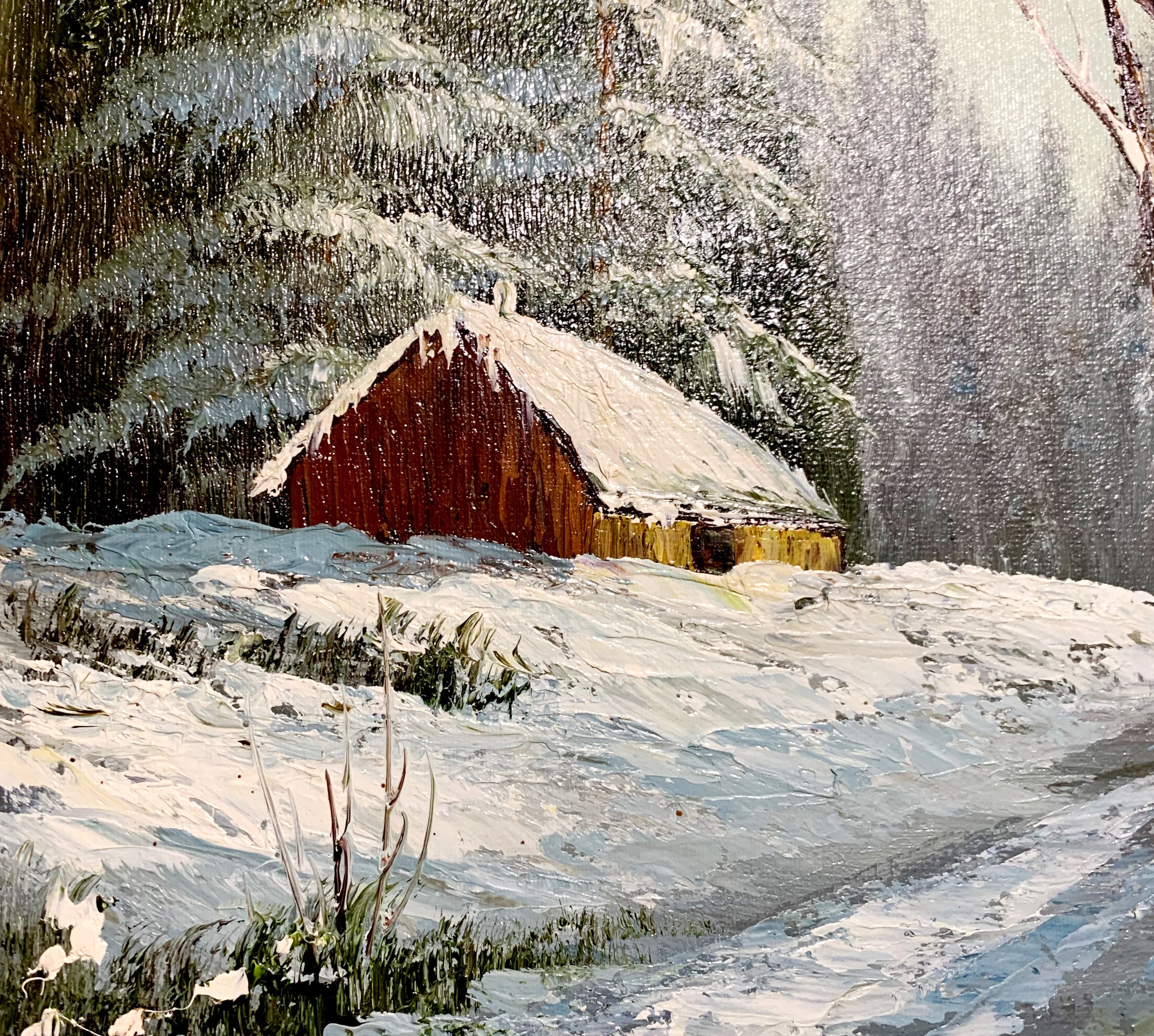 Phillip Cantrell Oil on Canvas Winter Scene 1960’s - Etsy New Zealand