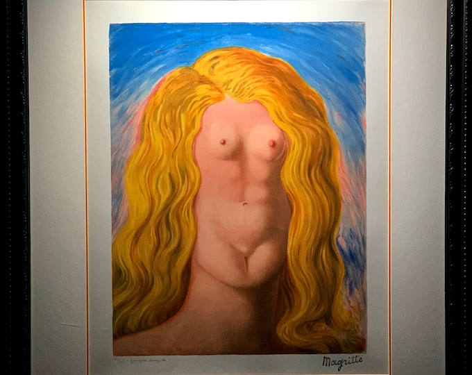 Rene Magritte-LE VIOL-(Rape)-Original Litho-Signed by Wife-limited edition.