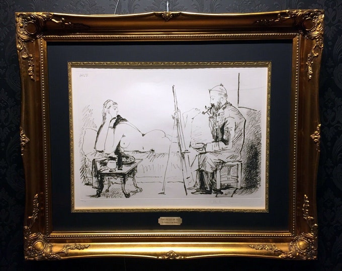 PICASSO LITHOGRAPH "Le Peintre et son Modele" COA Signed Numbered Marina Estate