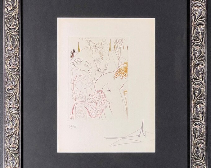 Salvador Dali Original Etching Signed and Numbered Le Jument Pierre