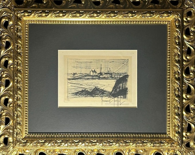 Bernard Buffet Petit Paysage 1964 Dry Point Etching. Hand signed!