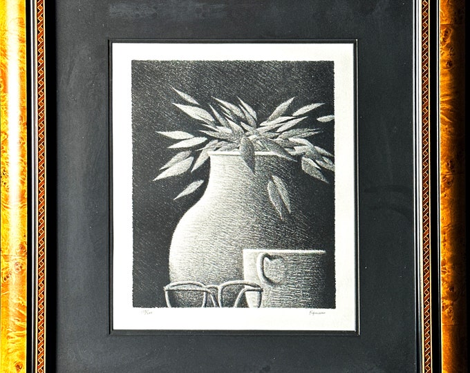 Robert Kipniss Still Life with Glasses LE / Hand Signed