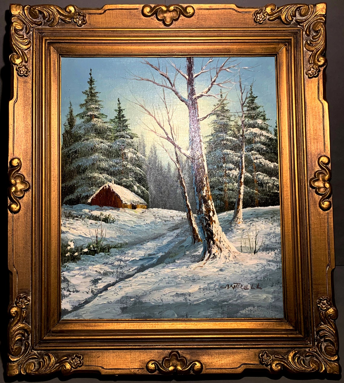 Phillip Cantrell Oil on Canvas Winter Scene 1960’s - Etsy New Zealand