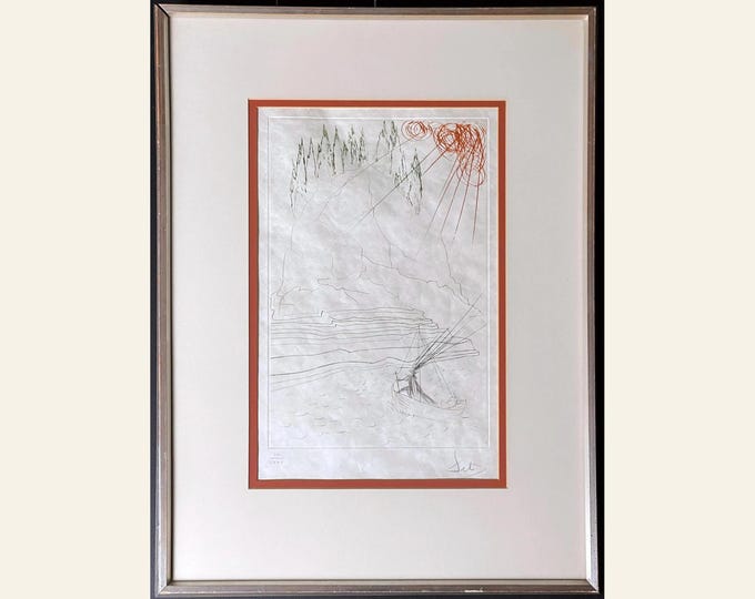 Salvador Dali Le Combat avec Morhoult Tristan and Isolde Signed Etching LII/LXXV
