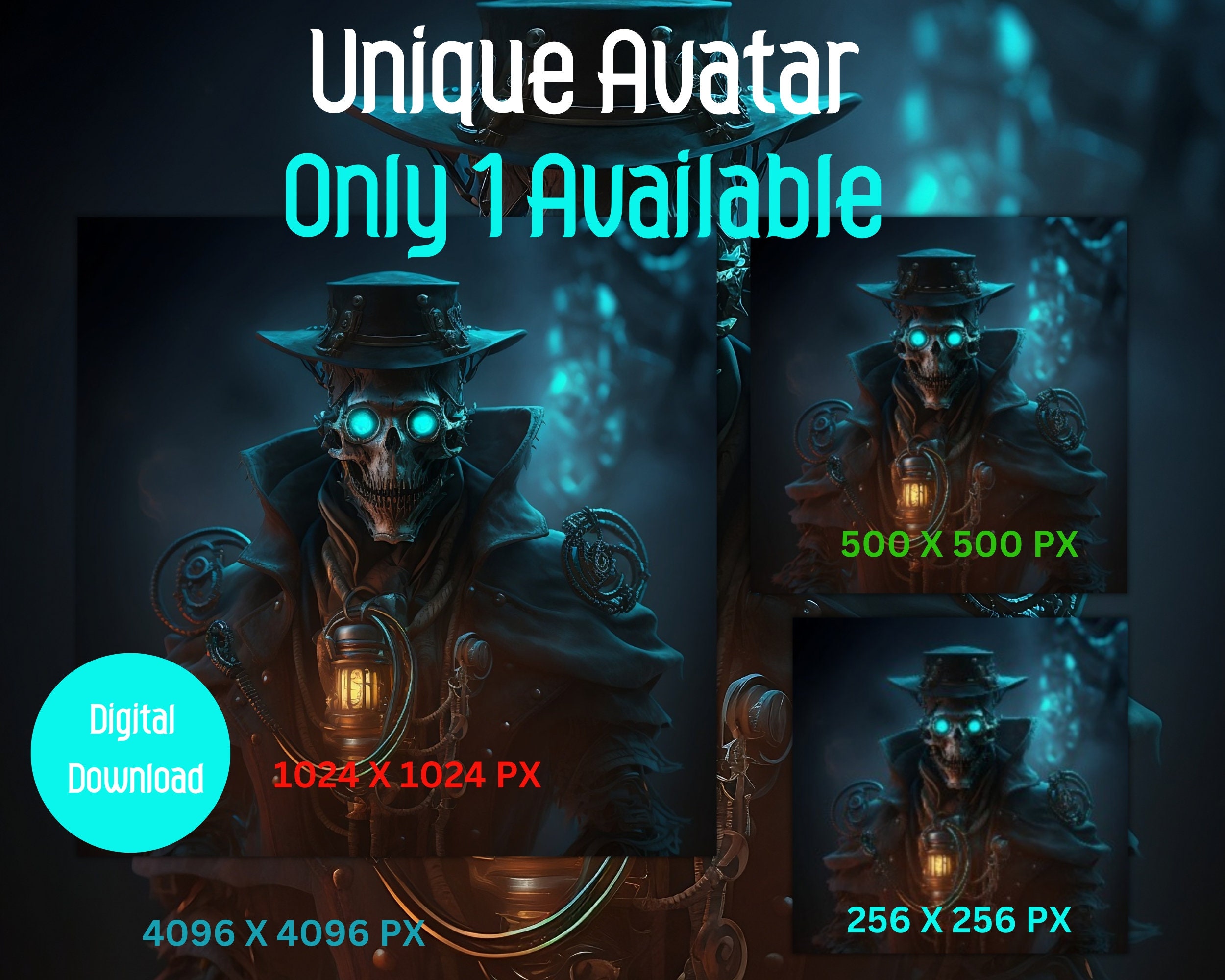 Steampunk Ghost Profile Picture | Twitch Avatar | Twitch Profile | One ...