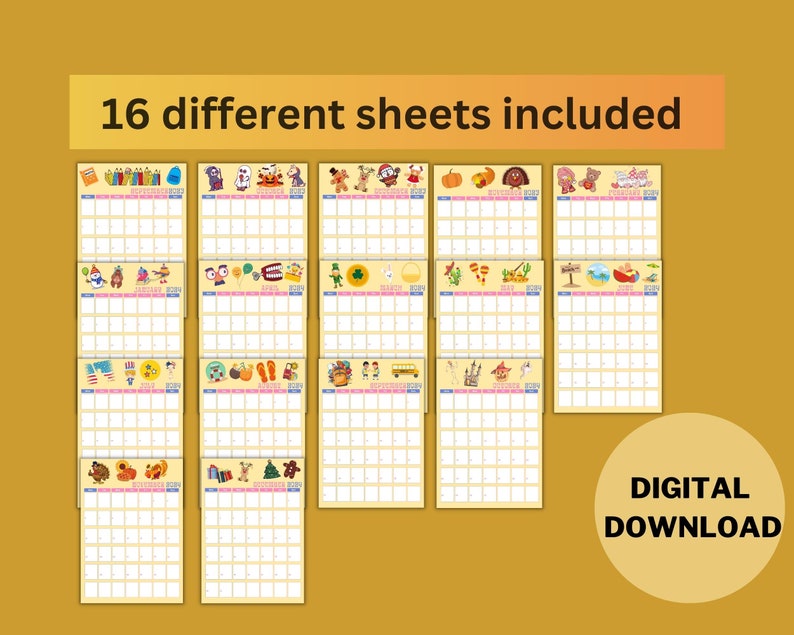 16-month-calendar-sept-2023-dec-2024-big-squares-for-notes-etsy
