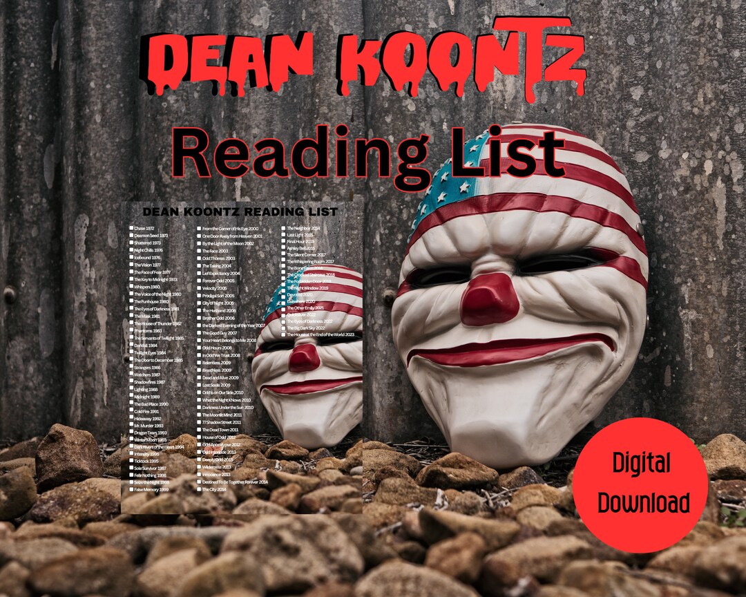 Dean Koontz Printable Reading List Reading Log Book Tracker Book Lover Dean Koontz Printable Reading List Reading Log Book Tracker Book Lover