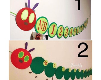 Banner Caterpillar First Year Photo Flag Party