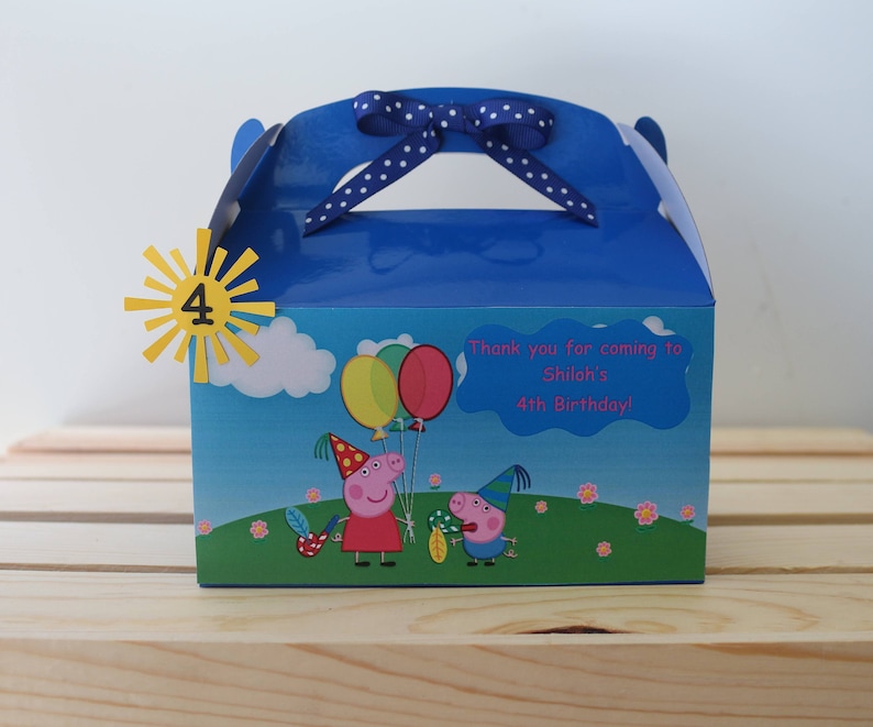 Peppa Pig Party Favor Boxes Happy Birthday Etsy