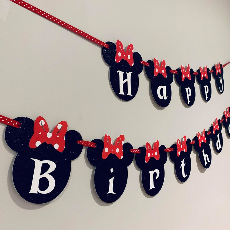 Minnie Mouse Happy Birthday Banner. They Can Be Personalized | Etsy