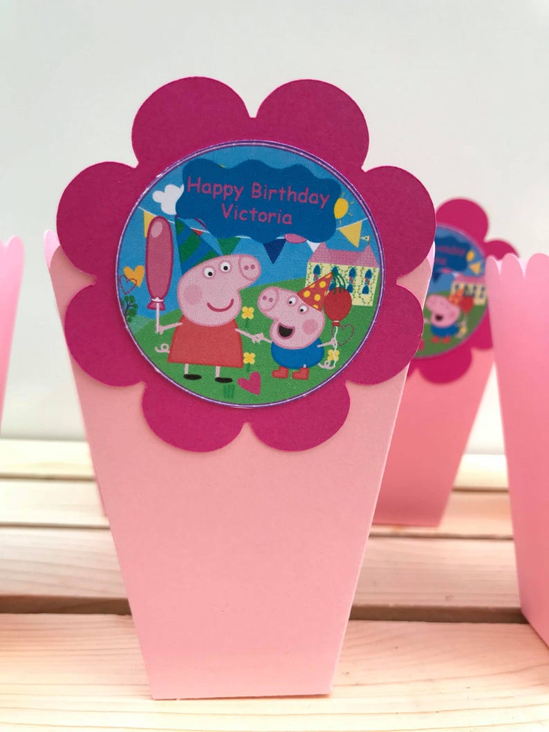 Peppa Pig Personalized Popcorn Boxes - Etsy