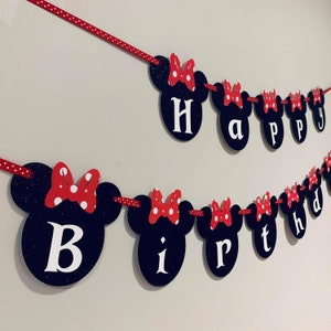 Minnie Mouse Happy Birthday Banner. They can be personalized with name!