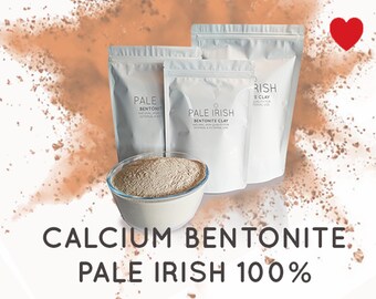 PALE IRISH - High Quality Food Grade Edible CALCIUM Bentonite Clay Healing Fullers Earth Acne 250g (0.5lb) 500g (1.1b) 1kg (2.2lb)