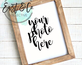 Styled Frame Mockup, Wood Frame Mockup, Styled Stock Photography, Blank Frame Stock Photo, Frame Mockup Add Your Design Digital Download