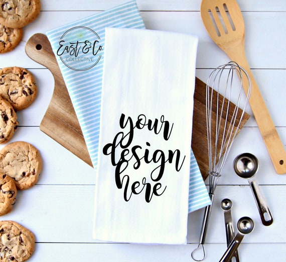 Kitchen Towel Mockup White Towel Mockup, Flour Sack Tea Towel Mockup Tea Towel Flour Sack Mockup Tea Towel Flat Lay