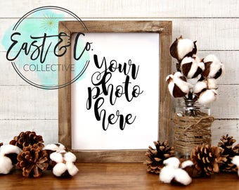 Frame Mockup, Frame Mock-Up, Simple Frame Mockup, Fall Styled Frame, Winter Styled Frame, Farmhouse Mockup, Styled Stock Photography