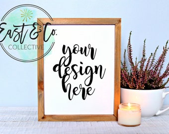 Frame Mockup, Frame Mock-Up, Simple Frame Mockup, Fall Styled Frame, Winter Styled Frame, Farmhouse Mockup, Styled Stock Photography