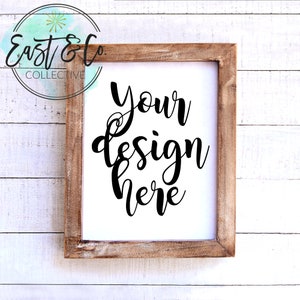 Styled Frame Mockup, Wood Frame Mockup, Styled Stock Photography, Blank Frame Stock Photo, Frame Mockup Add Your Design Digital Download