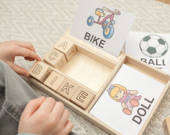 Montessori Letter Matching Game - Learning alphabet - Educational letters - Preschool alphabet -  English - Home school -Preschool learning