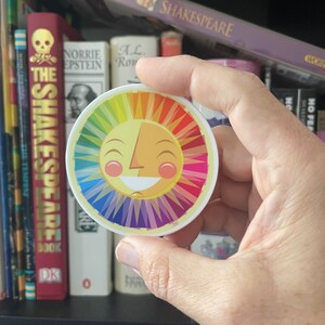 Rainbow Sun Circle  Sticker water-resistant Sticker Die Cut Sticker Cute Stickers Laptop Sticker Vinyl Sticker Water Bottle Sticker