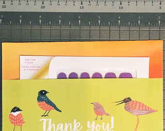 Birds Spring Summer Thank You Envelope for Nail Polish Strip Sets - Print at Home Digital Download PDF