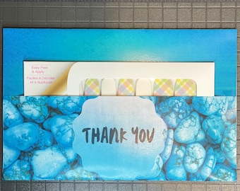 Turquoise Set in Stone Thank You Rocks Gift Envelope for Nail Polish Strip Sets - Print at Home Digital Download PDF
