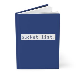 Bucket List Blue Matte Hardcover Notizbuch | Blankobuch für Notizen | Gefüttertes Notizbuch, Tagebuch Tore