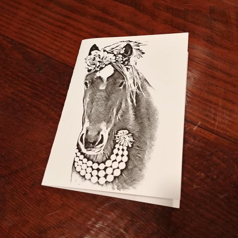 Set of 5 with Envelopes Barnyard Animal Note Free Shipping Horse Greeting Cards 5-Horse Note Cards set