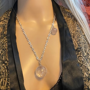 Natural Clear Quartz Sphere, Necklace