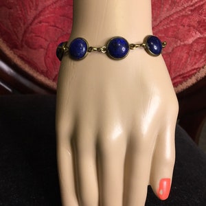 Natural Lapis Lazuli Antique Bronze Bracelet