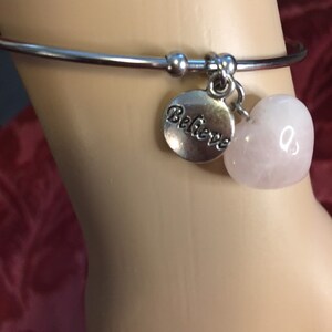 Rose Quartz Heart Bracelet