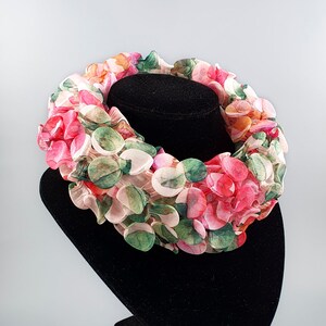 Collar Necklace, Chunky Necklace, Fabric Necklace, Bohemian Fashion, Avnat Garde Fashion, Colorful Necklace, Large Choker Necklace, Ruff