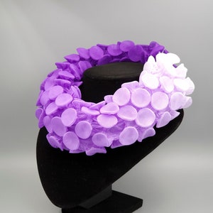 Purple Choker, Chunky Choker, Fabric Necklace, Fabric Jewelry, Statement Choker, Collar Necklace, Gradient Necklace, Ombre Necklace, Shibori