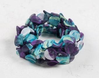 Purple Turquoise Necklace, Unique Fabric Necklace, Statement Choker, Textile Jewelry, Necklace Scarf, Bohemian Choker, Avant Garde Necklace