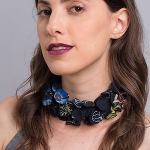 Fabric Necklace, Scarf Necklace, Unique Statement Necklace, Chunky Necklace, Chiffon Necklace, Art Scarf, Avant Garde Fashion