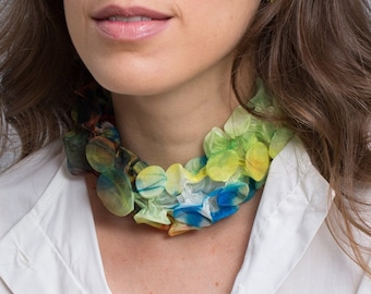 Fabric Choker, Colorful Choker, Statement Choker, Bohemian Choker, Fabric Jewelry, Collar Necklace, Fabric Necklace, Avant Garde Necklace
