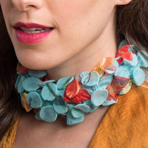 Choker Necklace, Collar Necklace, Unique Statement Necklace, Fabric Jewelry, Fabric Necklace, Chunky Necklace, Avant Garde Necklace, Unusual image 3