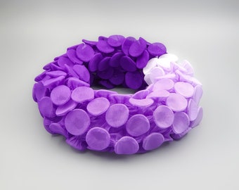 Lila Schal, Kragen Schal, Loop Schal, Winter Accessoires, Rundschal, Infinity Schal, Chunky Schal, Stoff Halskette, Ombre Schal