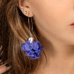 Purple Earrings, Statement Earrings, Funky Earrings, Unique Dangle Earrings, Long Earrings, Flower Earrings, Bohemian Earrings, Mother Gift