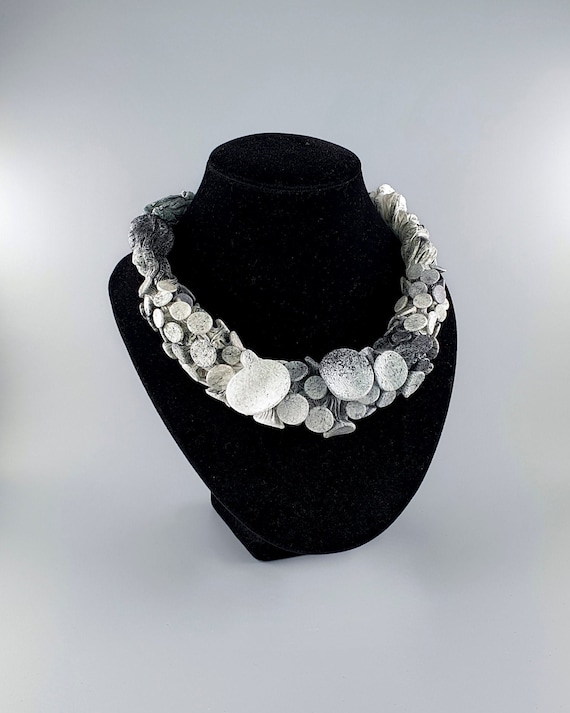 Gray statement necklace clearance