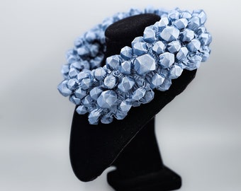 Blue Fabric Choker Necklace, Textile Jewelry, Choker, Choker Necklace, Fabric Choker, Scarf Necklace, Maximalist Accessories,Fabric Necklace