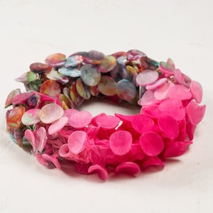 Pink Scarf, Loop Scarf, Summer Scarf, Narrow Scarf, Bohemian Scarf, Wearable Art, Shibori Scarf, Scarf Necklace, Art Scarf, Statement Choker