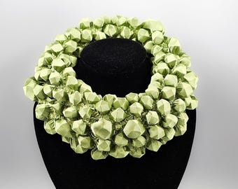 Collar Necklace, Textile Jewelry, Textile Necklaces, Choker Necklace, Scarf Necklace, Olive Green Choker, Fabric Necklace, Hamdmade Necklace