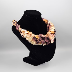 Fabric Necklace, Brown Necklace, Avant Garde Necklace, Large Necklace, Unique Necklace, Bib Necklace, Long Necklace, Earth Brown Necklace