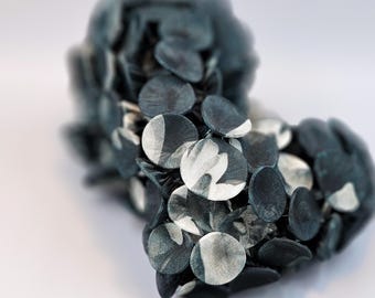 Scarf Necklace, Oversized Necklace, Gray and White Scarf, Maximalist Accessories, Handmade Fabric Jewelry, Oversized Chiffon Necklace Scarf